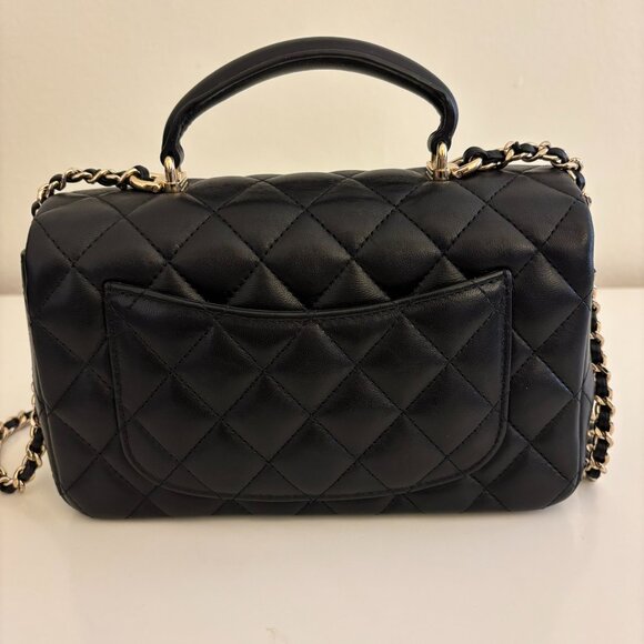 CHANEL Quilted Leather Mini Flap Bag with Top Handle - Picture 7 of 16